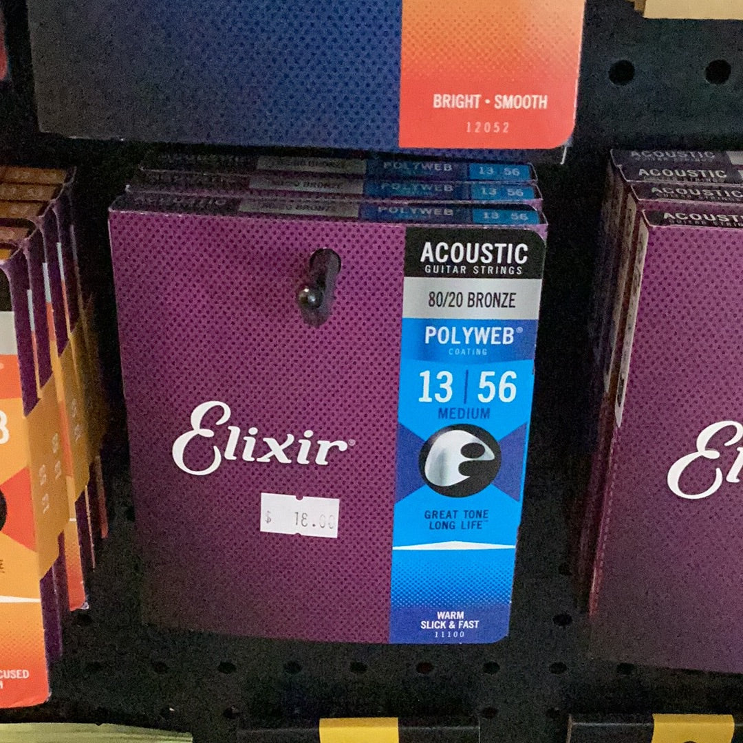 Elixir 13 Elixir 13-56 Acoustic Poly web – Rusty's Cool Guitars