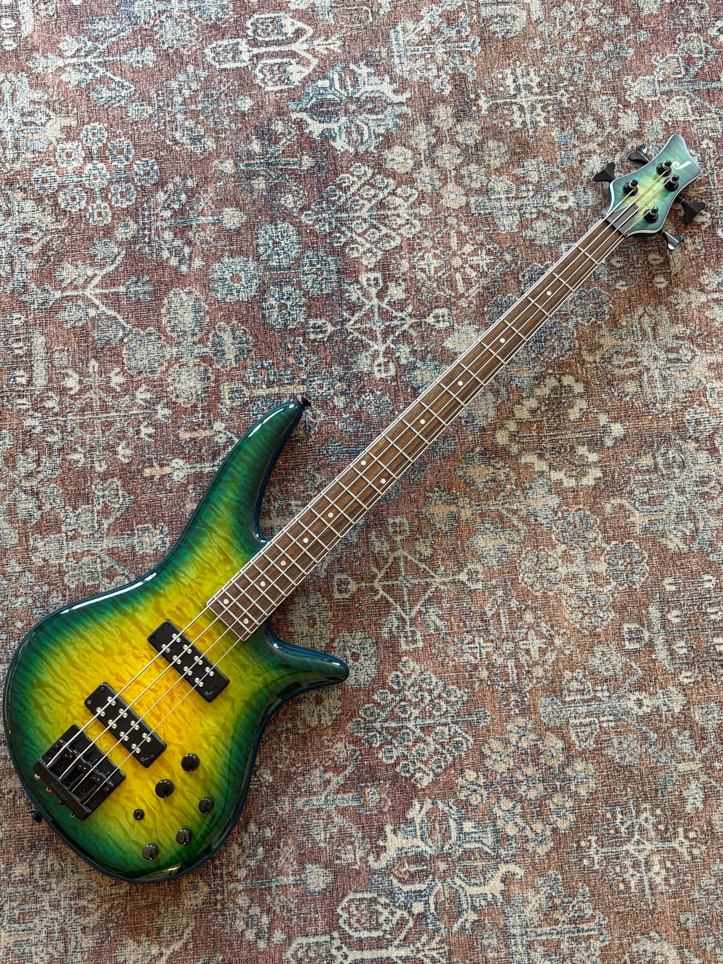 USED Jackson X Spectra Bass SBXQ IV Amber Blue Burst