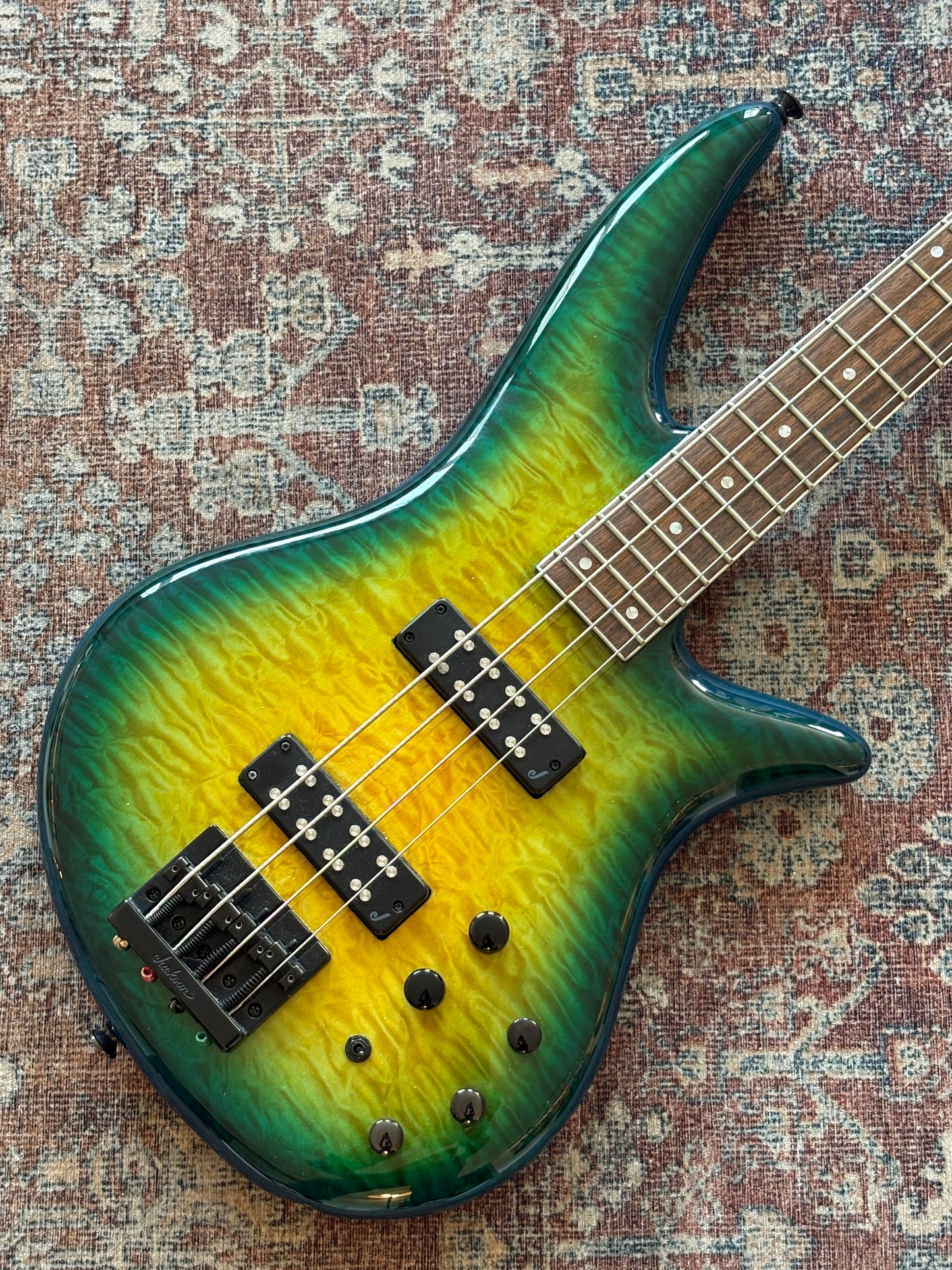 USED Jackson X Spectra Bass SBXQ IV Amber Blue Burst