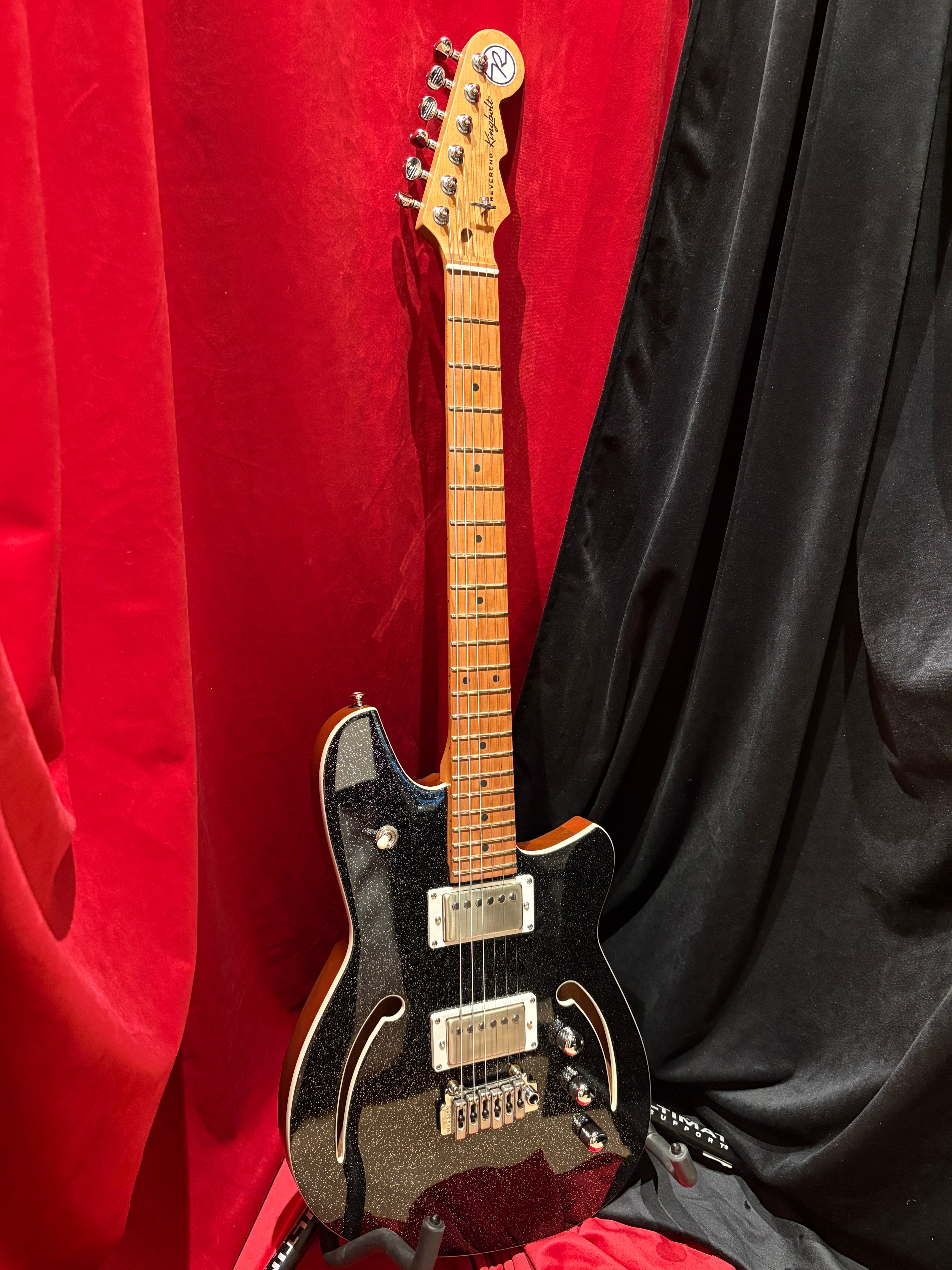 Reverend KingBolt Air HH Black Sparkle – Rusty's Cool Guitars