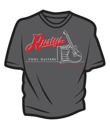 Sketched Guitar & Amp T-Shirt - Grey
