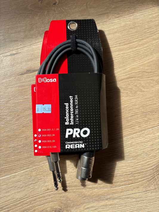 HOSA 1/4" to XLR 3 FT