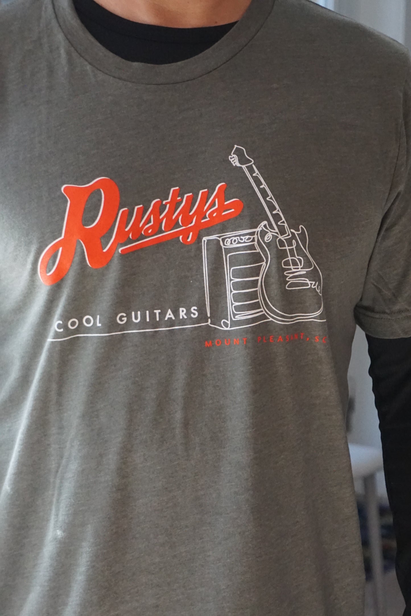 Sketched Guitar & Amp T-Shirt - Grey